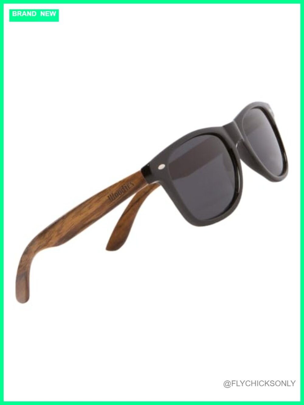 Walnut Wood Sunglasses with Black Polarized Lenses